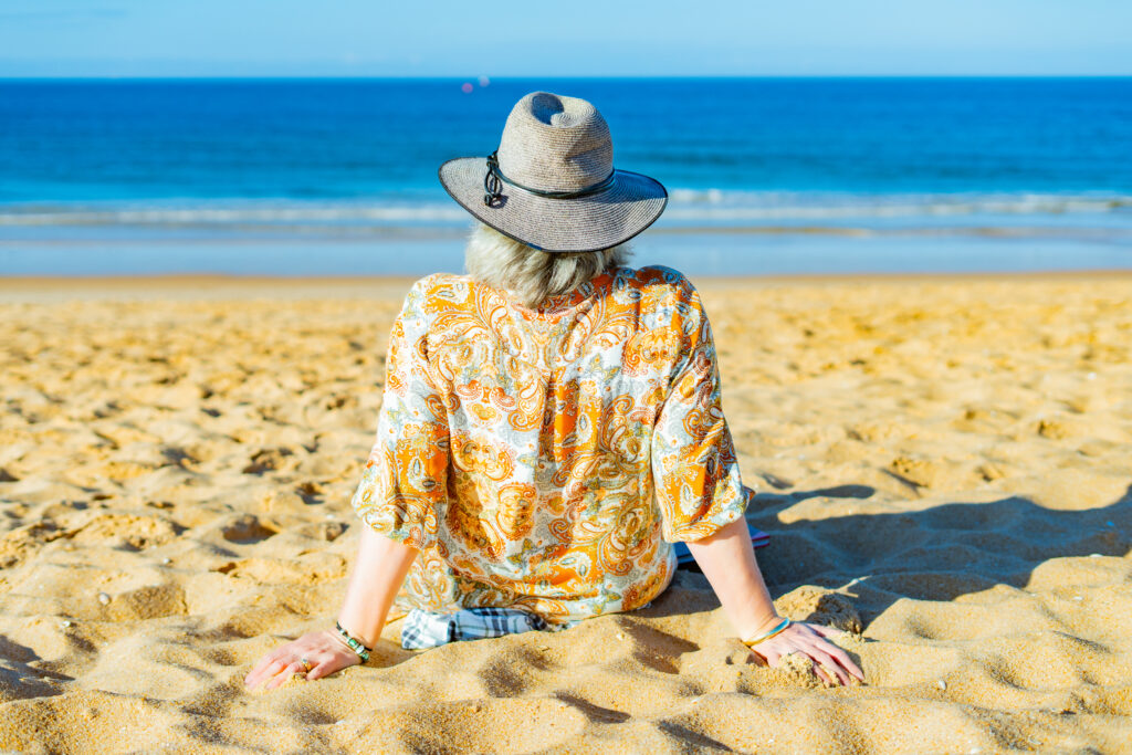chilling on the beach